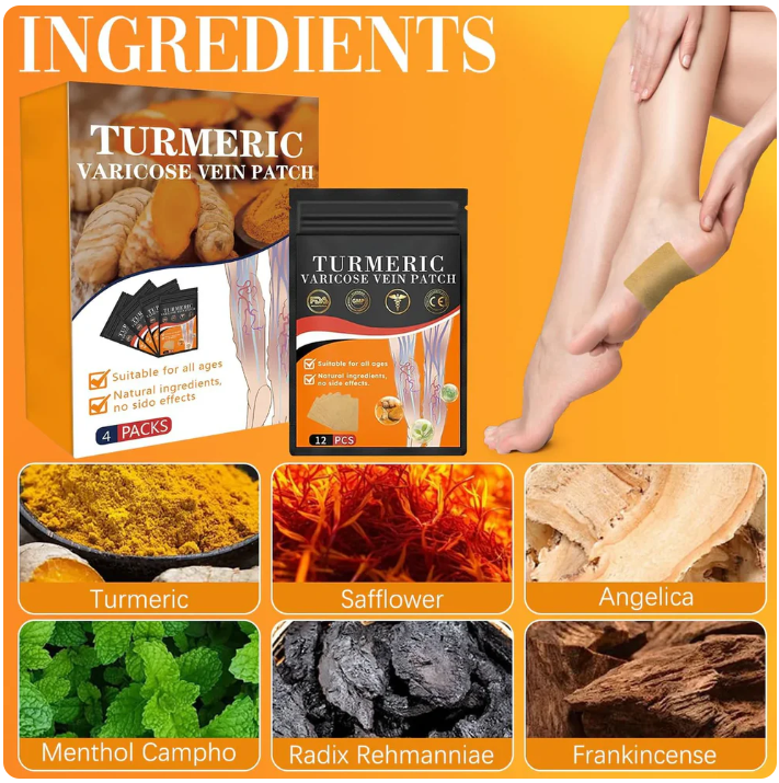 Kenko™ Spider & Varicose Vein Patches | Natural Herbal Therapy for Swelling, Fatigue & Vein Health
