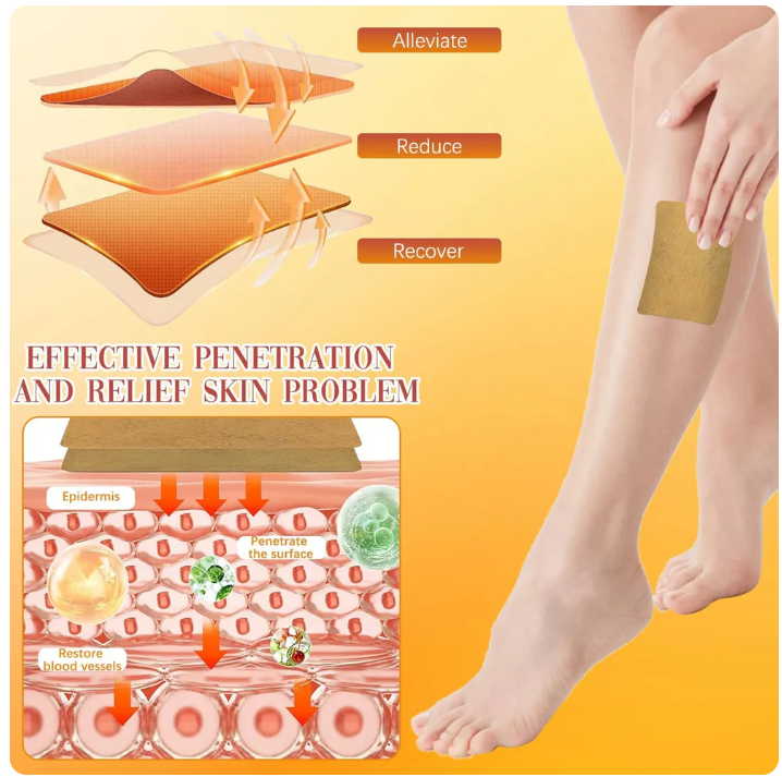 Kenko™ Spider & Varicose Vein Patches | Natural Herbal Therapy for Swelling, Fatigue & Vein Health