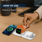 3‑in‑1 Magnetic Foldable MagSafe Wireless Charger