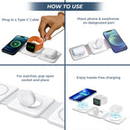 3‑in‑1 Magnetic Foldable MagSafe Wireless Charger
