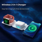 3‑in‑1 Magnetic Foldable MagSafe Wireless Charger